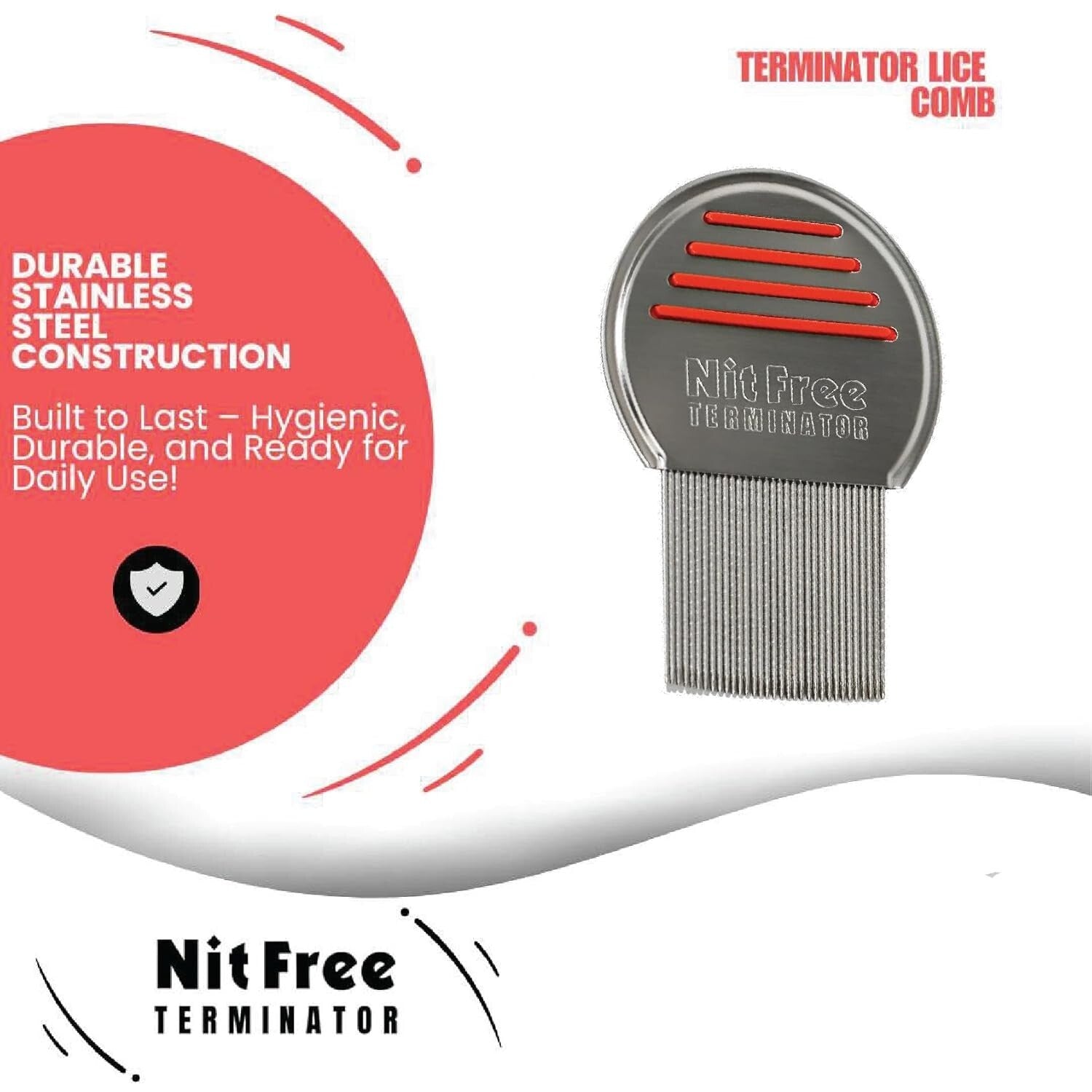 Professional Stainless Steel Lice Comb Pack of 6 – Effective Lice Treatment