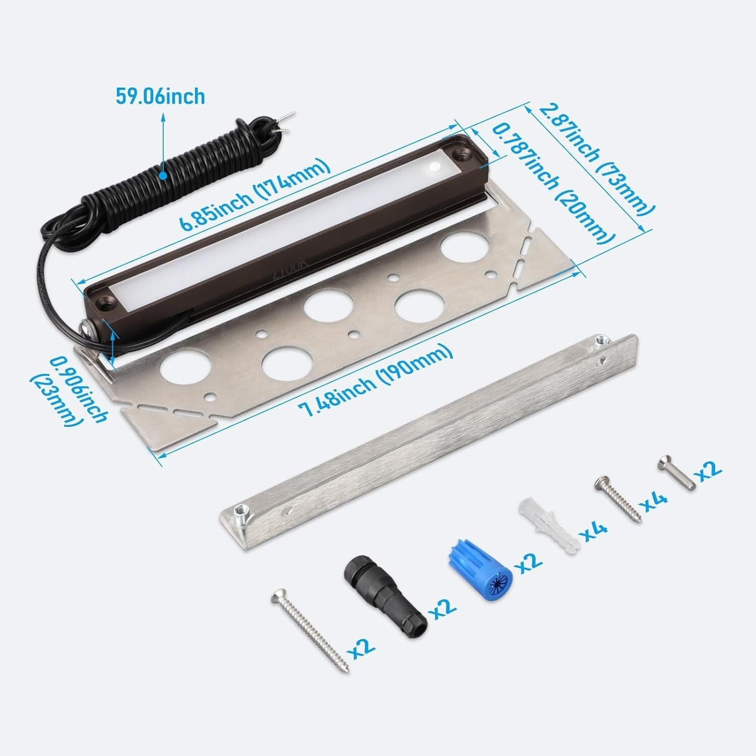 8-Pack 7-Inch Dimmable LED Hardscape Lighting - Soft White Outdoor Step Lights