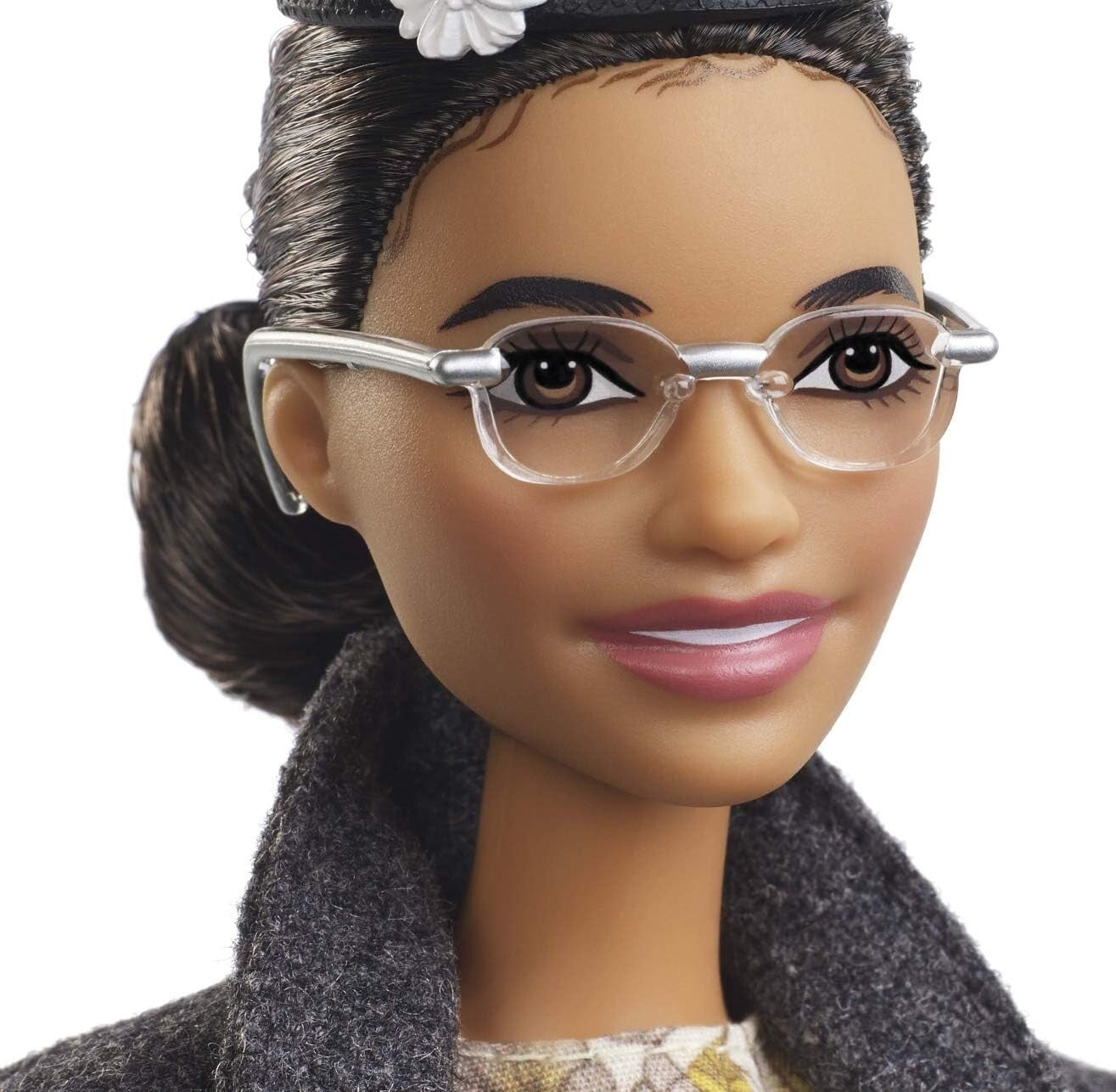 Commemorative Rosa Parks Doll in Floral Dress - Includes Stand & Authentication