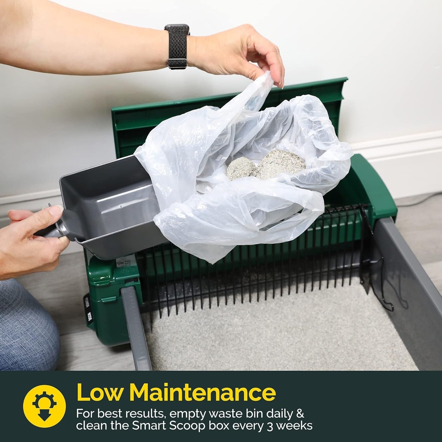 Hands-Free Automatic Cat Litter Box with Quiet Operation & Easy Clean Design