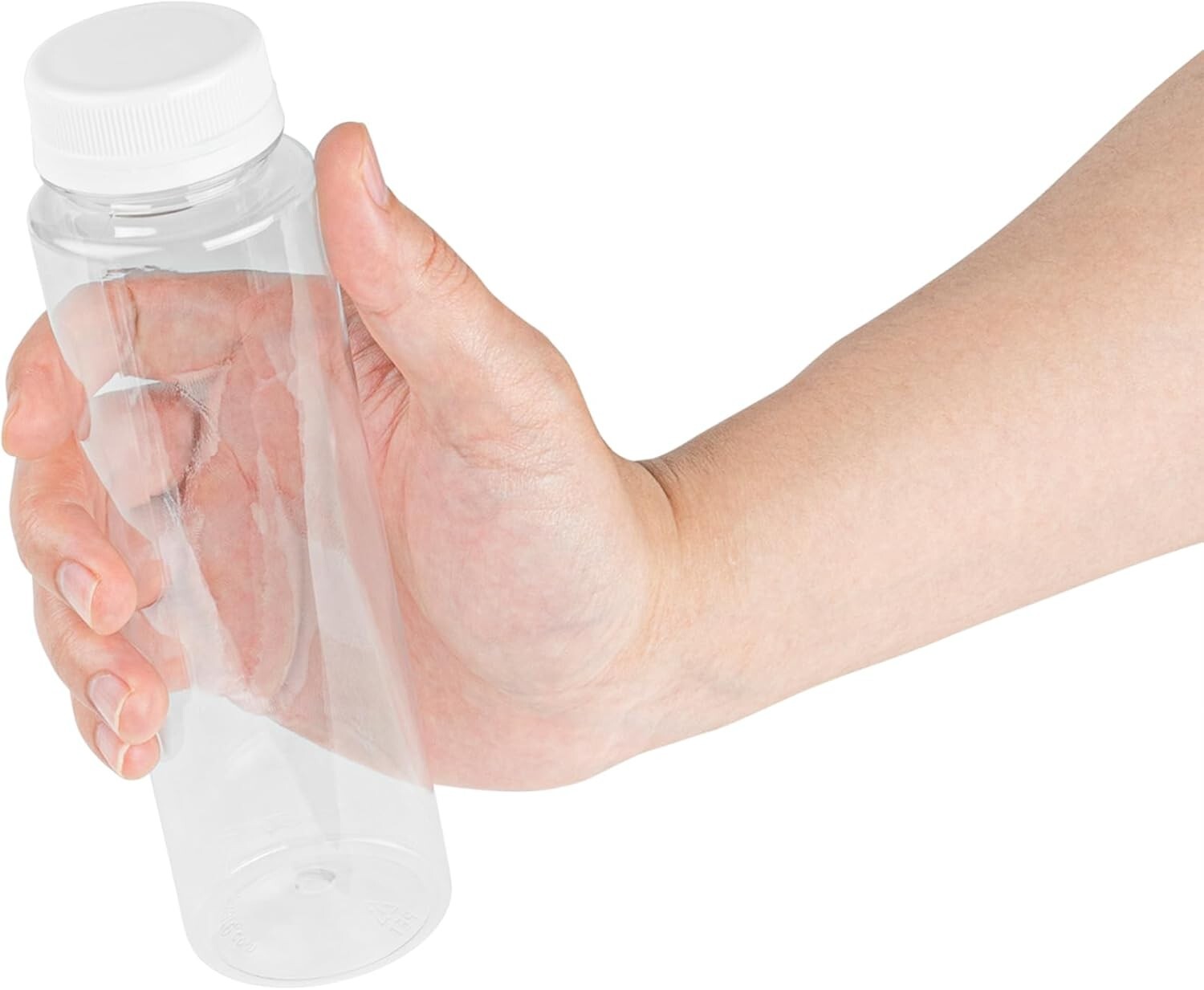 100 Recyclable 12 Oz Plastic Juice Bottles with Tamper-Evident Safety Caps