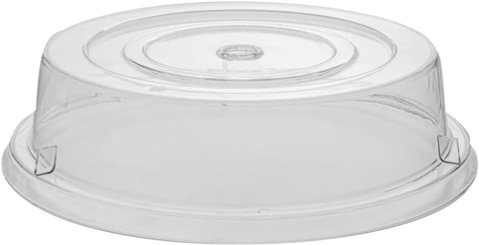 Reusable 11-Inch Transparent Plate Covers with Finger Hole Design - 10 Count