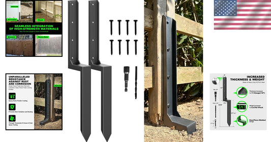 Sturdy Fence Post Repair Kit - H-Stakes Anchors 2-Pack for Maximum Stability