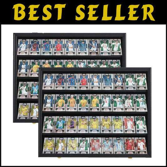 2 Pack Lockable Acrylic Sports Card Display Case - Shatter-Proof Black Design