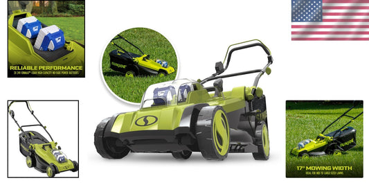 Lightweight 48-Volt Mulching Lawn Mower with Dual Batteries & Adjustable Heights