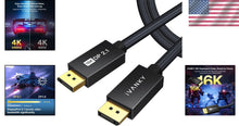 Load image into Gallery viewer, 15ft 16K DisplayPort 2.1 Cable - Backward Compatible, Perfect for UHD TVs &amp; PCs