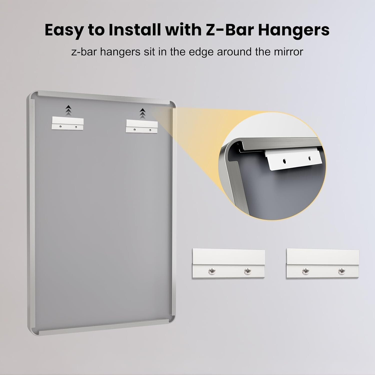 Elegant 28" x 36" Brushed Nickel Bathroom Mirror - Anti-Rust & Distortion-Free