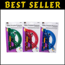 Load image into Gallery viewer, Precision Safety Compass and 6-Inch Protractor Combo - Assorted 12 Packs