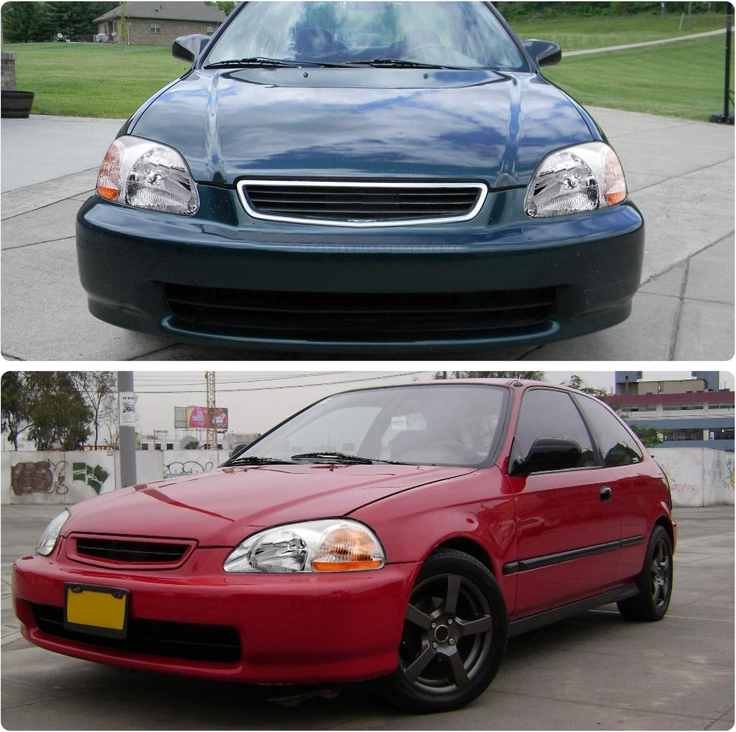 Premium Clear Lens Headlights for 1996-1998 Civic - Weather-Sealed Protection