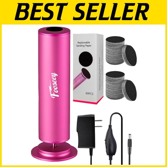 Professional Electric Foot File - Upgrade with 60 Sandpaper Discs & 6.5FT Cord