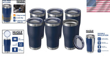 Load image into Gallery viewer, BPA-Free 20 oz Navy Blue Tumblers - 6 Pack Stainless Steel for Travel &amp; Home Use