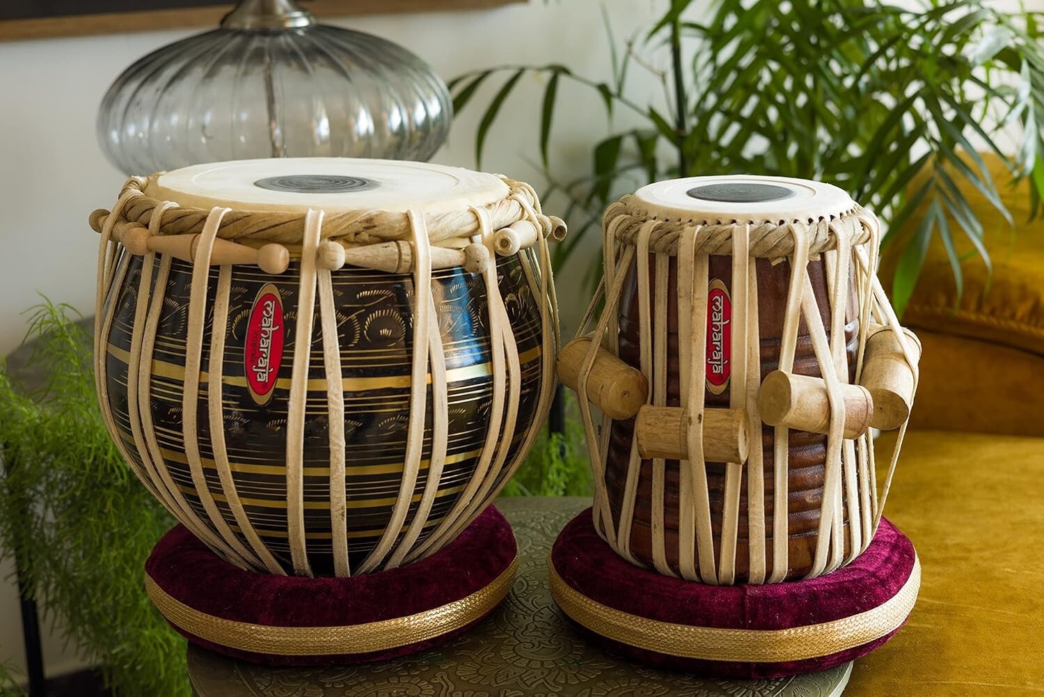 Elegant Black Finish Tabla Set with Brass Bayan, Dayan & Essential Accessories