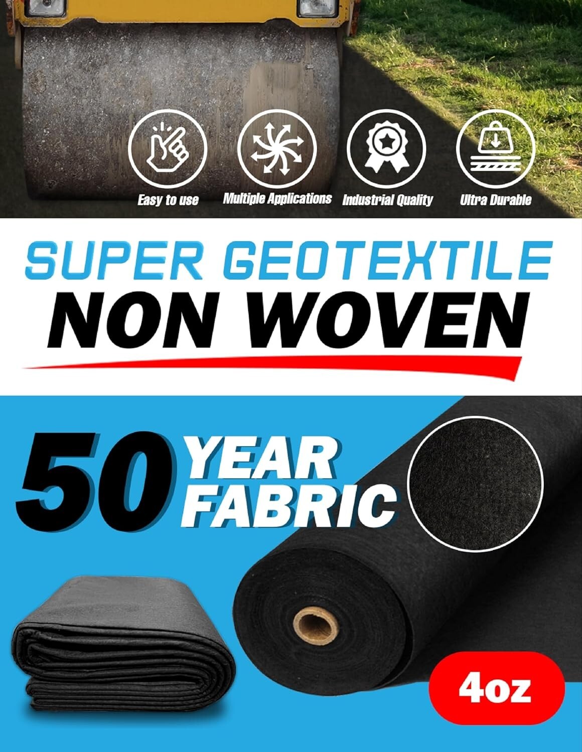 4 oz Heavy-Duty Non-Woven Geotextile: Durable Fabric for Landscaping Projects