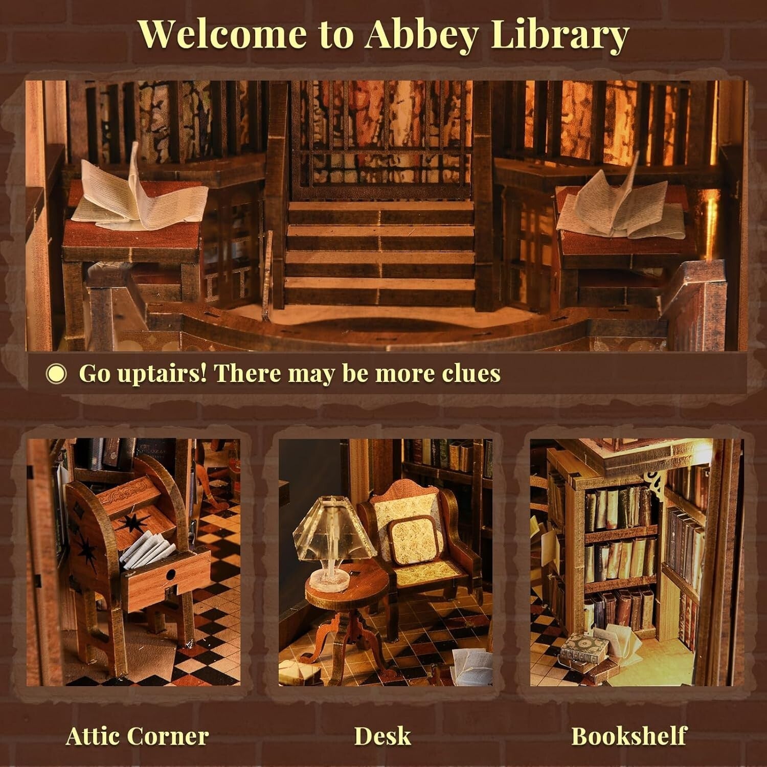 Enchanting Abbey Library Book Nook Mini Kit - Ideal for Creative Gift Lovers