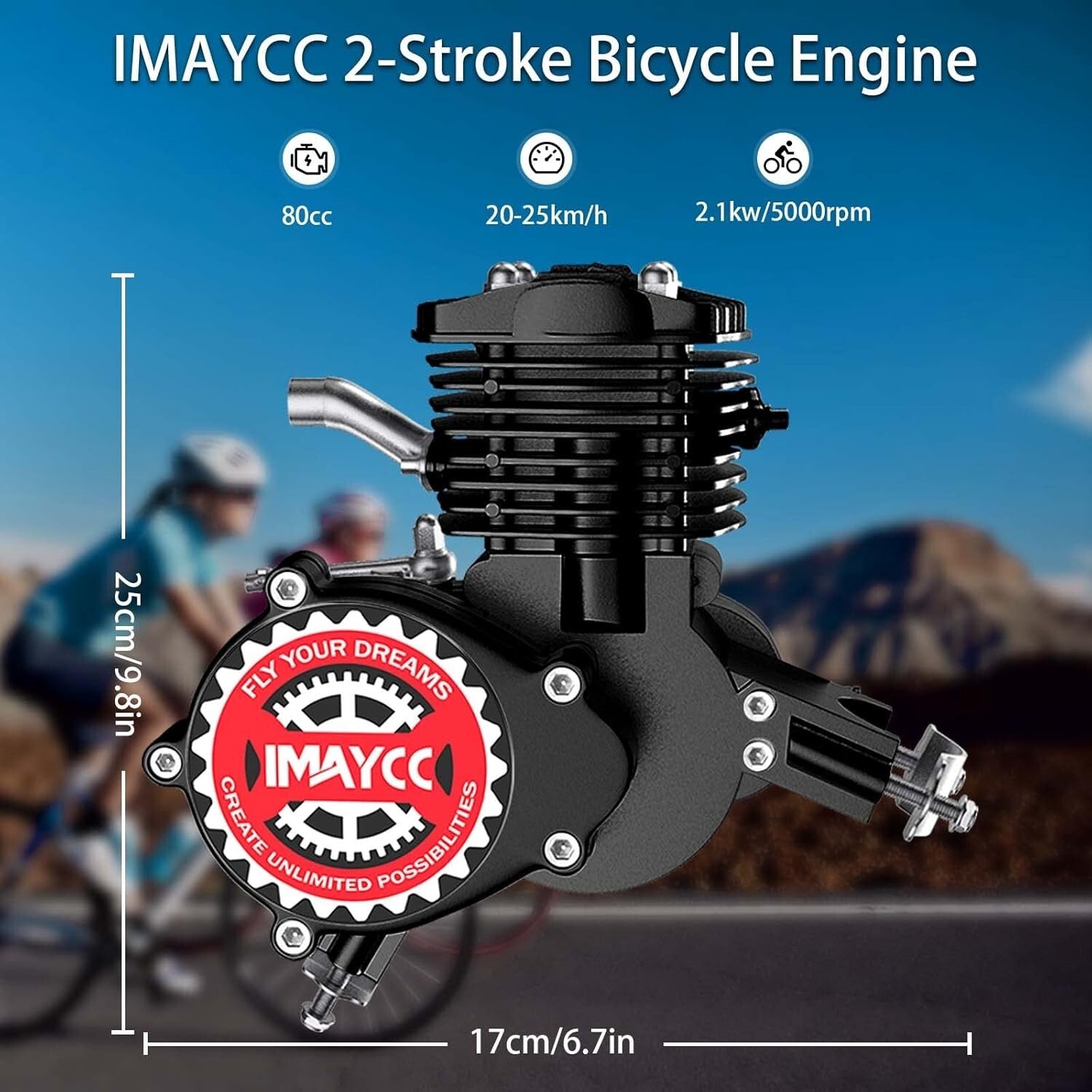 Durable 80cc 2-Stroke Bicycle Engine Kit - Perfect Fit for 26-28" Mountain Bikes