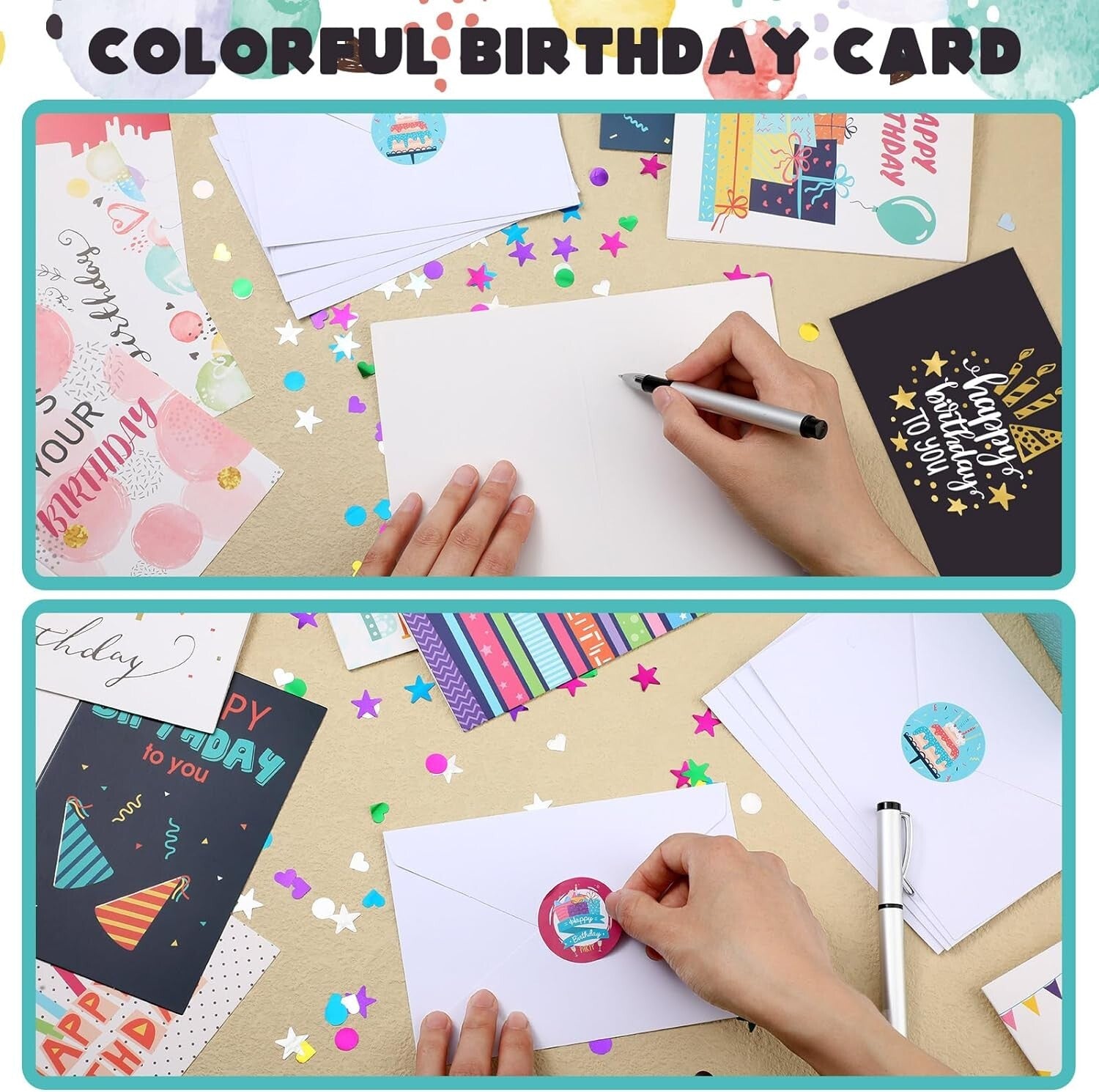 200 Pack Assorted Happy Birthday Cards with Envelopes & Stickers – 20 Styles