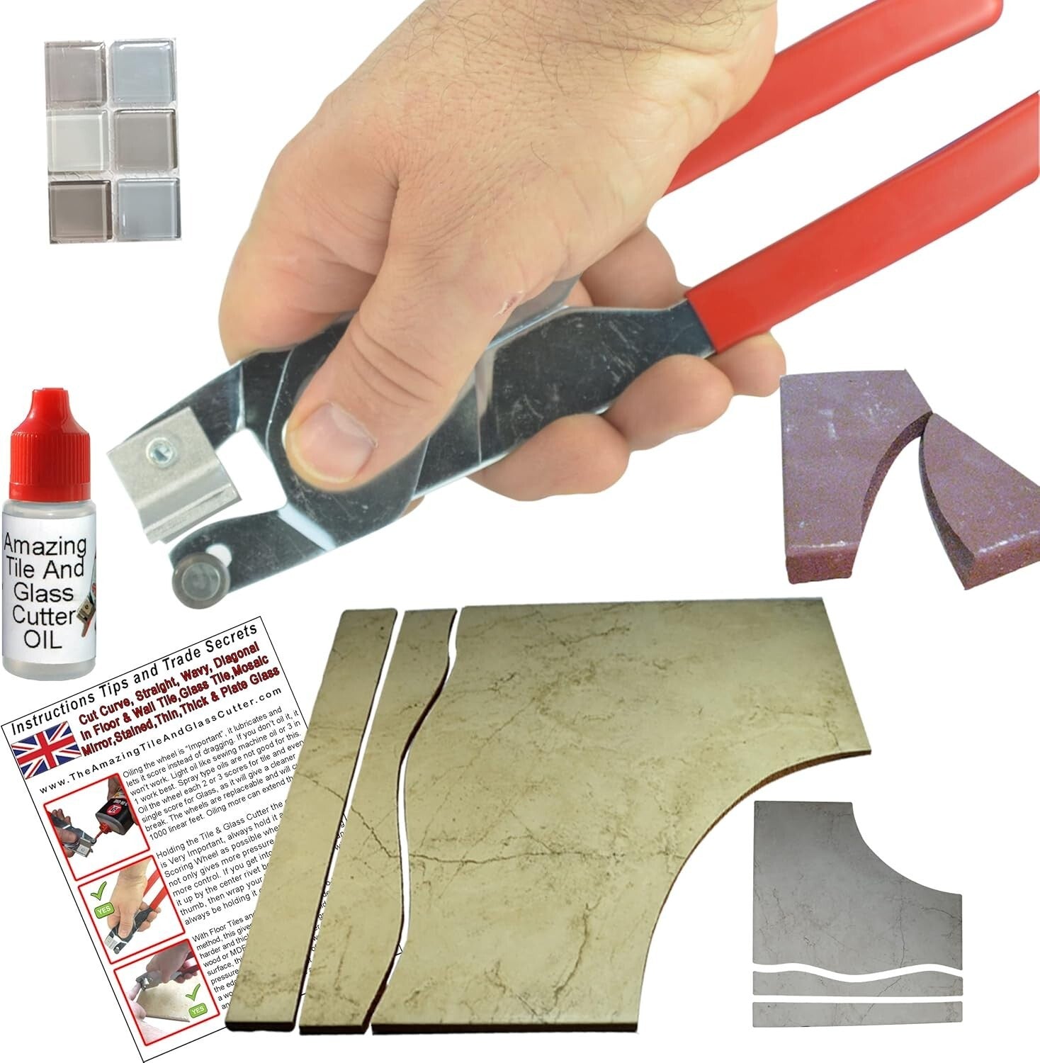 Durable Spring Steel Tile Cutter Kit for Ceramic & Glass - User-Friendly Design