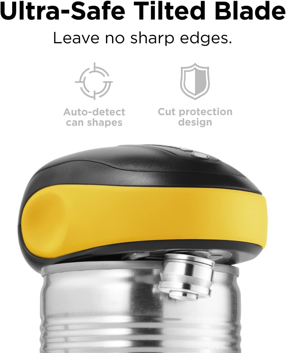 Ergonomic Battery-Operated Can Opener: No Cuts, Just Convenience in Yellow