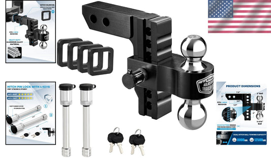 High-Strength 6" Adjustable Tow Hitch for RVs & Trailers - Locking Pin Included