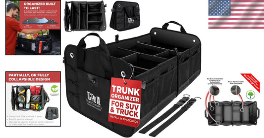 Ultimate Collapsible Trunk Organizer - Durable, Water-Resistant for All Vehicles