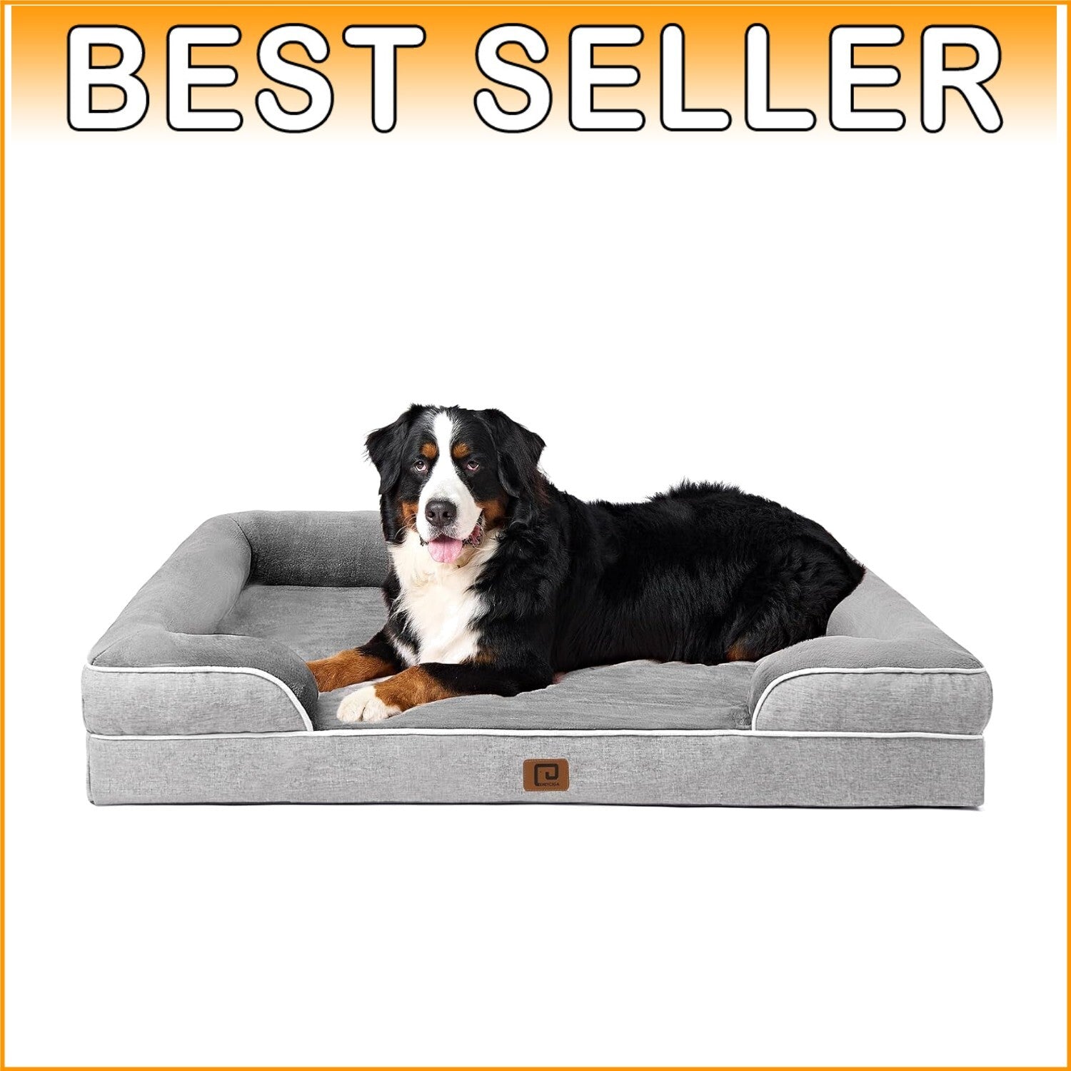 Egg-Crate Foam XL Dog Couch with Non-Slip Bottom - Perfect for All Breeds