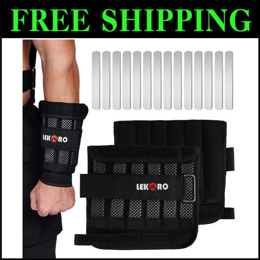 Lightweight & Breathable 6.6lbs Adjustable Wrist & Ankle Weights for Active Life