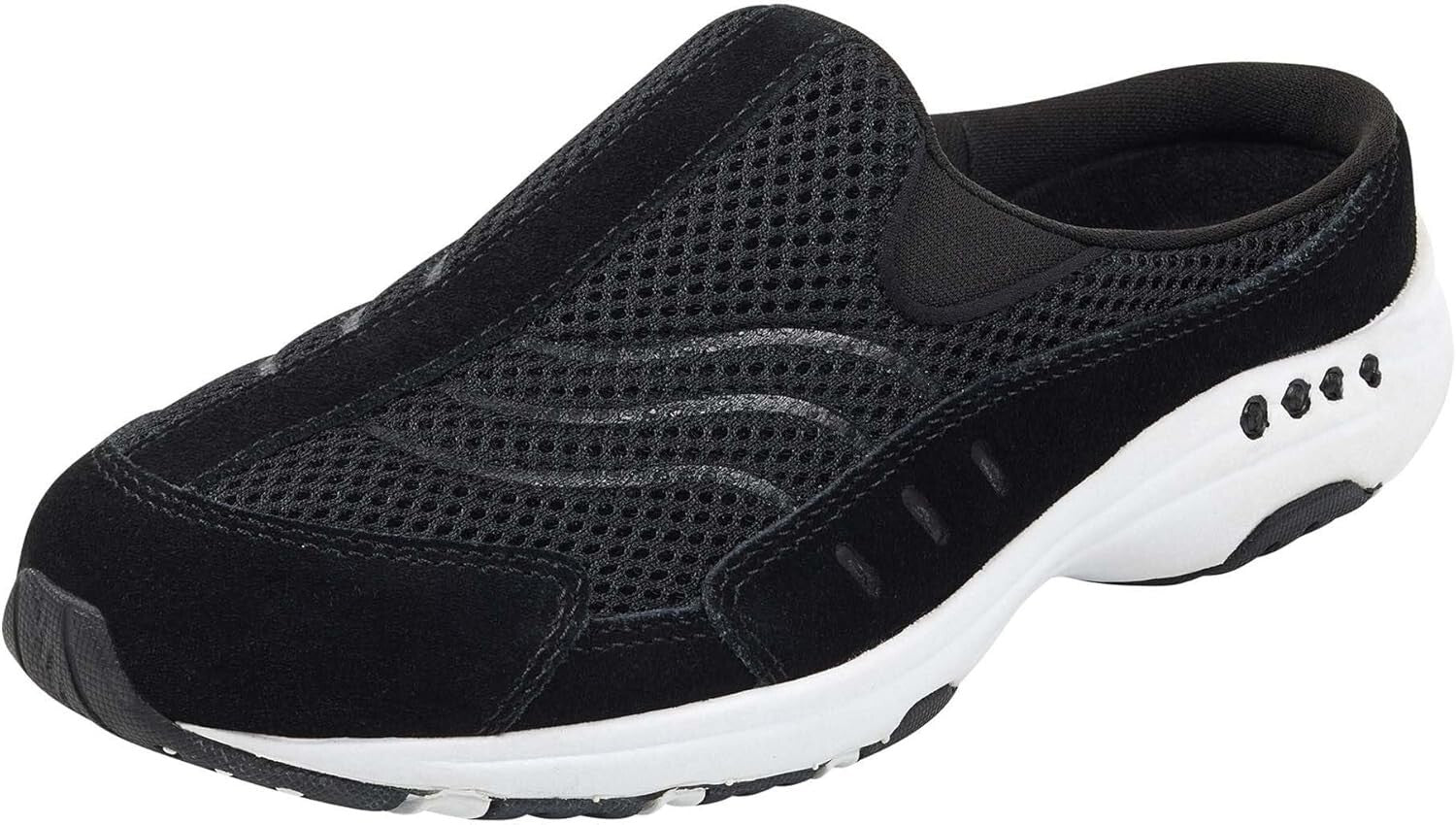 Orthotic-Friendly Women's Black Suede Slip-On Mules for All-Day Comfort