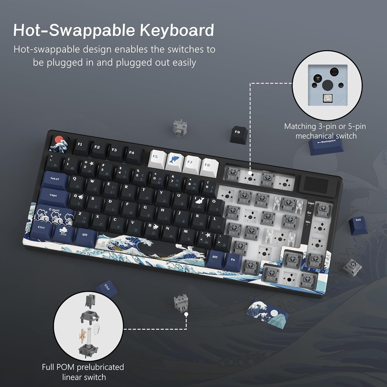 Womier S-K80 RGB Mechanical Keyboard - Hot Swappable, Multi-functional & Stylish