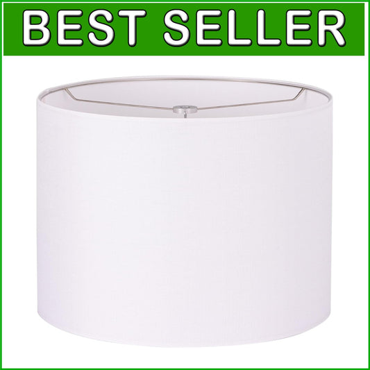 Elegant White Linen Drum Lampshade 13x13x10 for Table & Floor Lamps