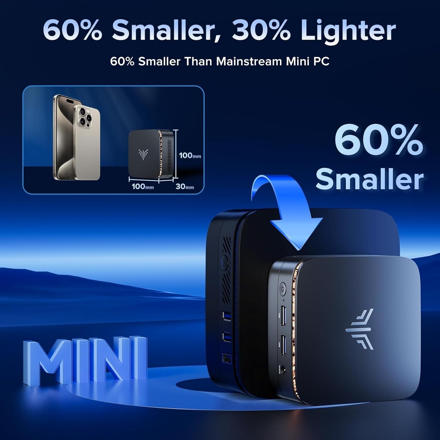 Ultra-Portable Mini PC with 12th Gen CPU, Ideal for Home, Office & Multimedia