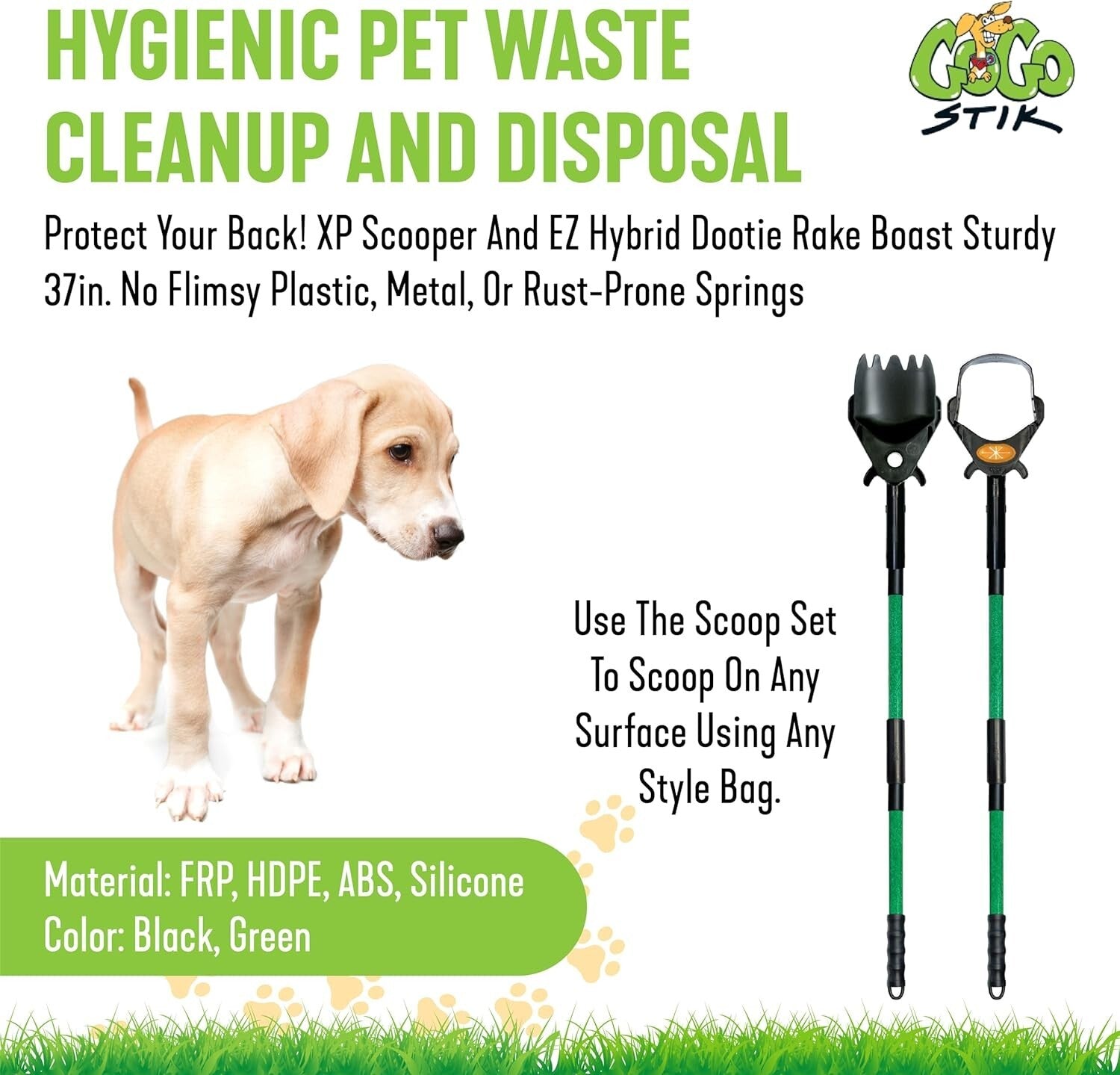 Compact Ergonomic Pooper Scooper and Rake Combo for Efficient Dog Waste Cleanup