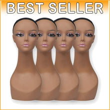 Load image into Gallery viewer, Gift-Ready 4 Pcs Mannequin Head Set - Perfect for Wig &amp; Facial Accessory Display