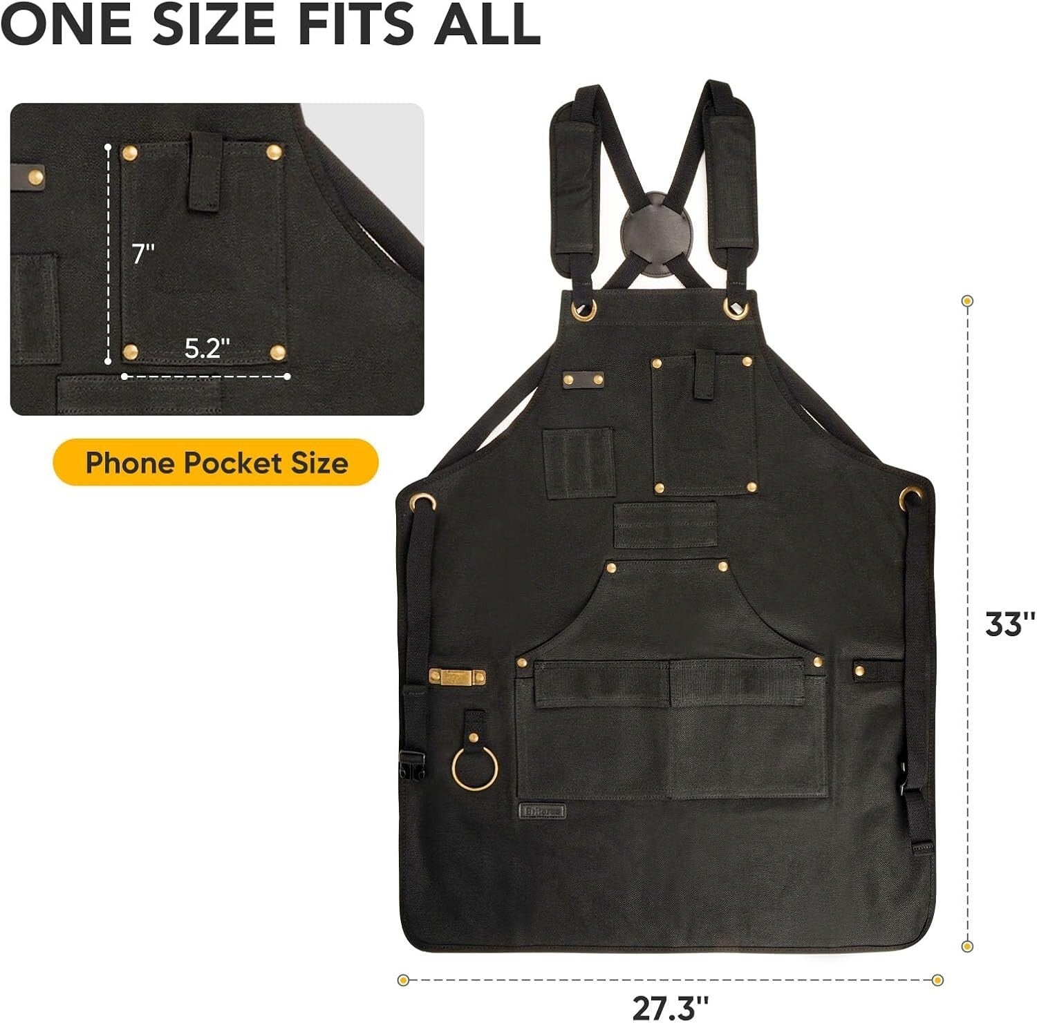 Adjustable Work Apron with 10 Pockets - Perfect Gift for DIY Enthusiasts