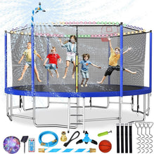 Load image into Gallery viewer, Upgraded 16FT Trampoline for Kids - Includes Sprinkler, Light &amp; Game Hoop
