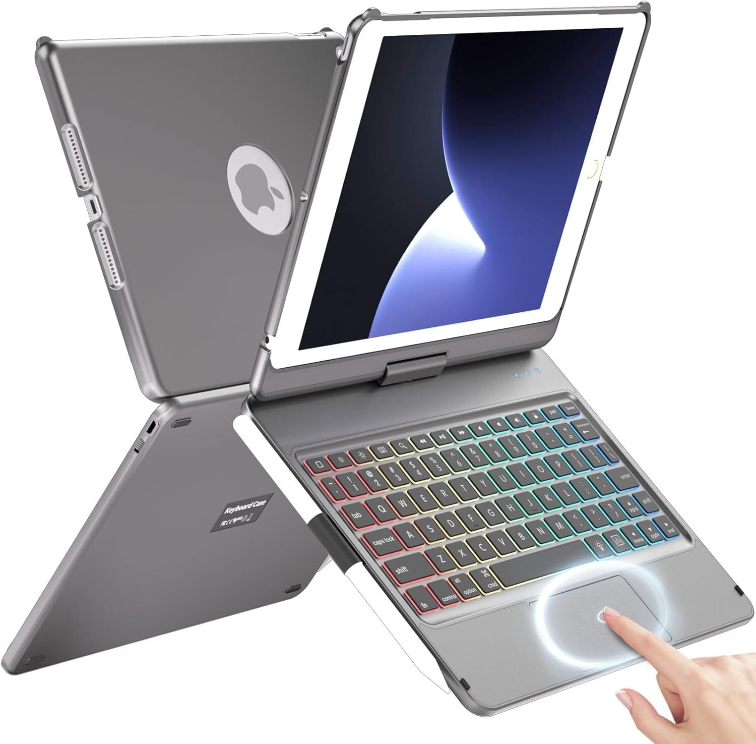 10 Color Backlit 360° Rotatable Keyboard Case for 10.2 inch - 9th/8th/7th Gen