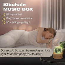 Load image into Gallery viewer, U R My Sunshine 3D Crystal Ball Music Box with LED Projection &amp; Wooden Base