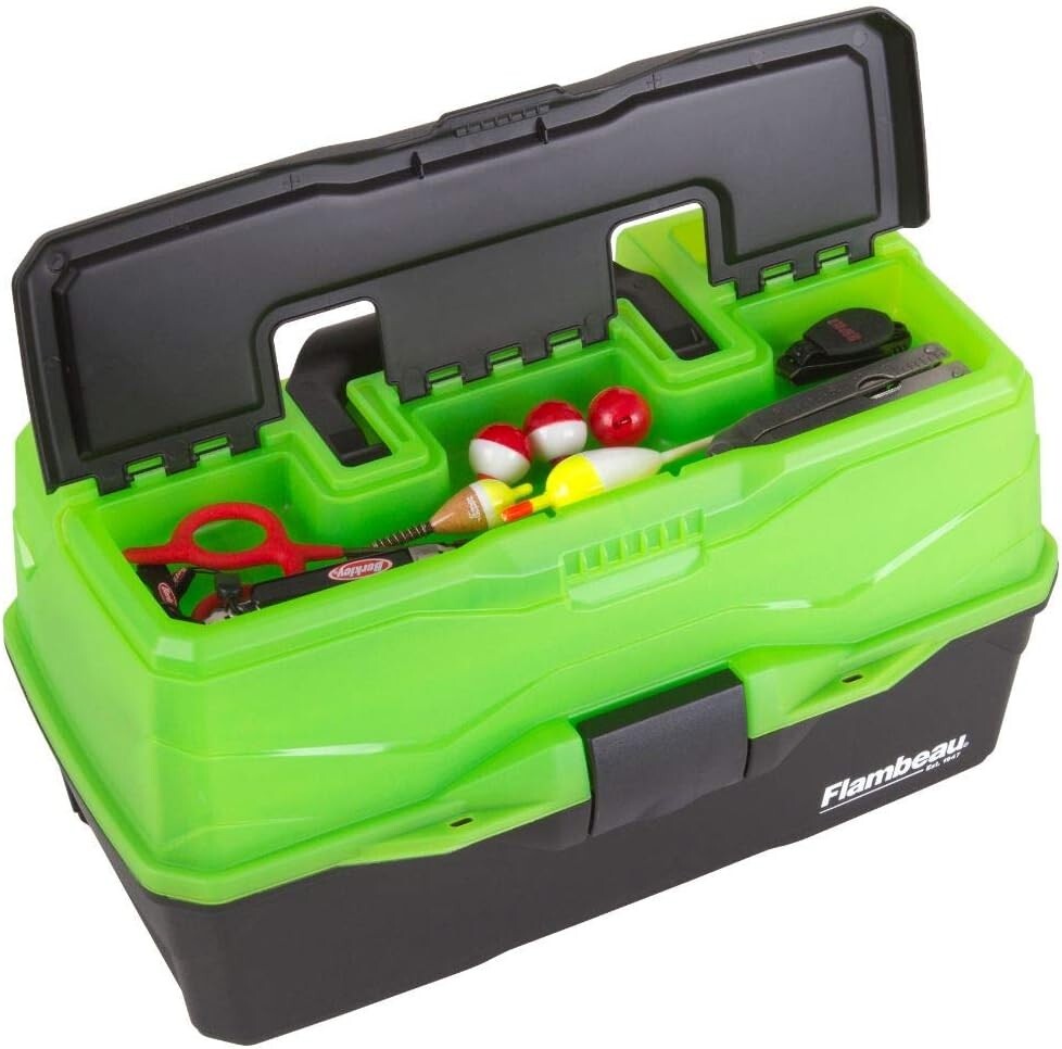 Durable 3-Tray Tackle Box with Secure Closure - Ideal for All Fishing Adventures