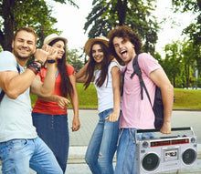 Load image into Gallery viewer, Compact Retro Boombox with Bluetooth, USB, &amp; Cassette Player - 80s Revival