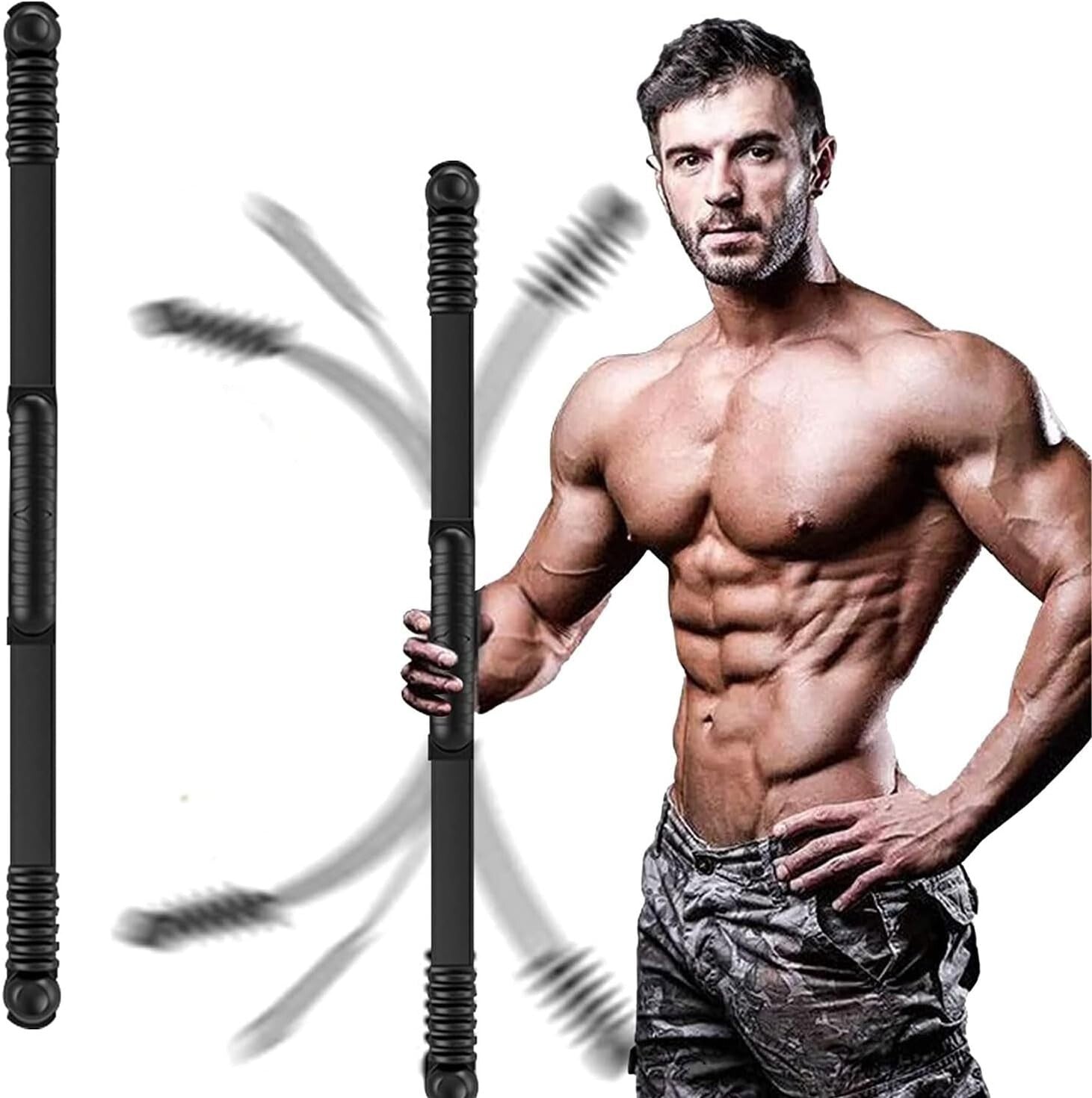 Durable Chrome Elastic Fitness Bar for Strength Training & Injury Recovery