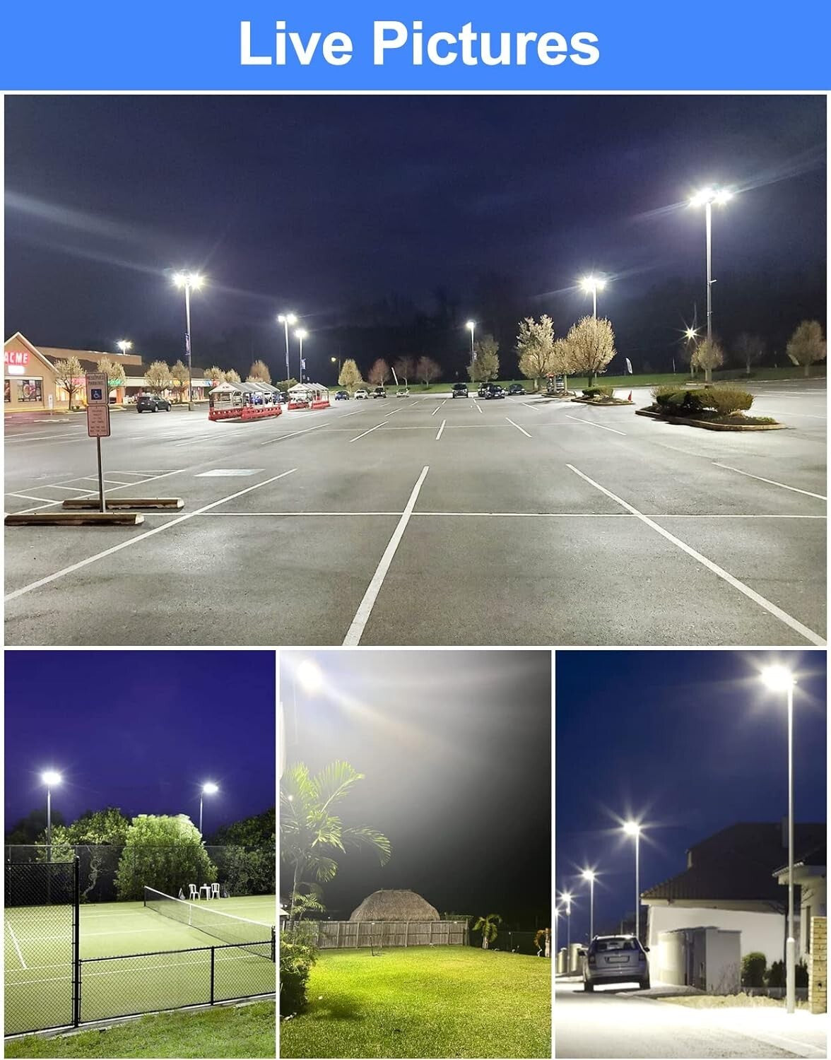 Adjustable 400W LED Parking Lot Light - 50,000+ Hour Lifespan, Easy Installation