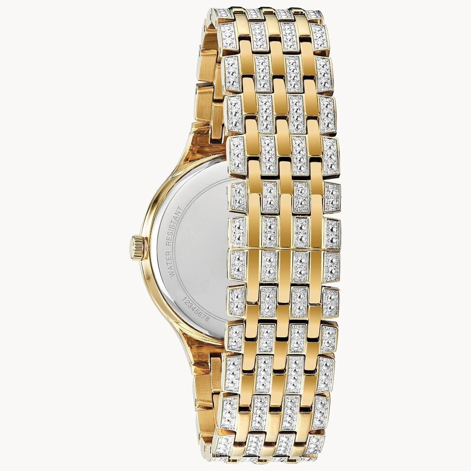 Men's Slim Crystal Accent Watch - Gold-Tone Stainless Steel, 30M Water Resistant