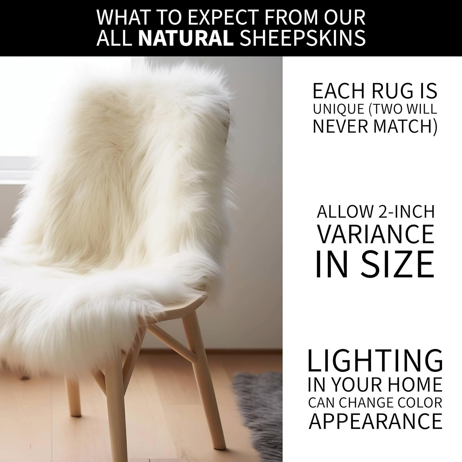 Genuine New Zealand Lambskin Rug - Soft Fluffy Fur - Perfect for Living Room