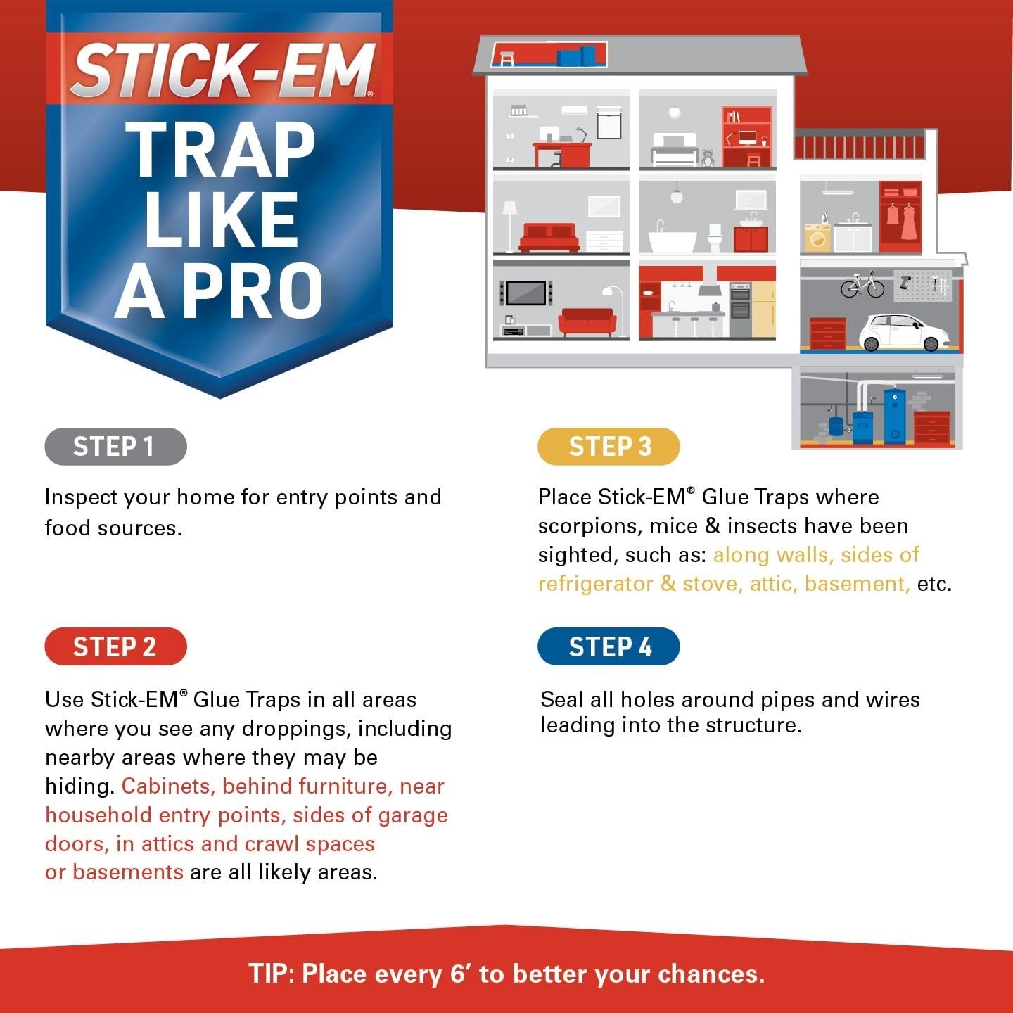 Extra-Large No-Mess Glue Traps for Rats, Mice, & Snakes - Cold Weather Ready