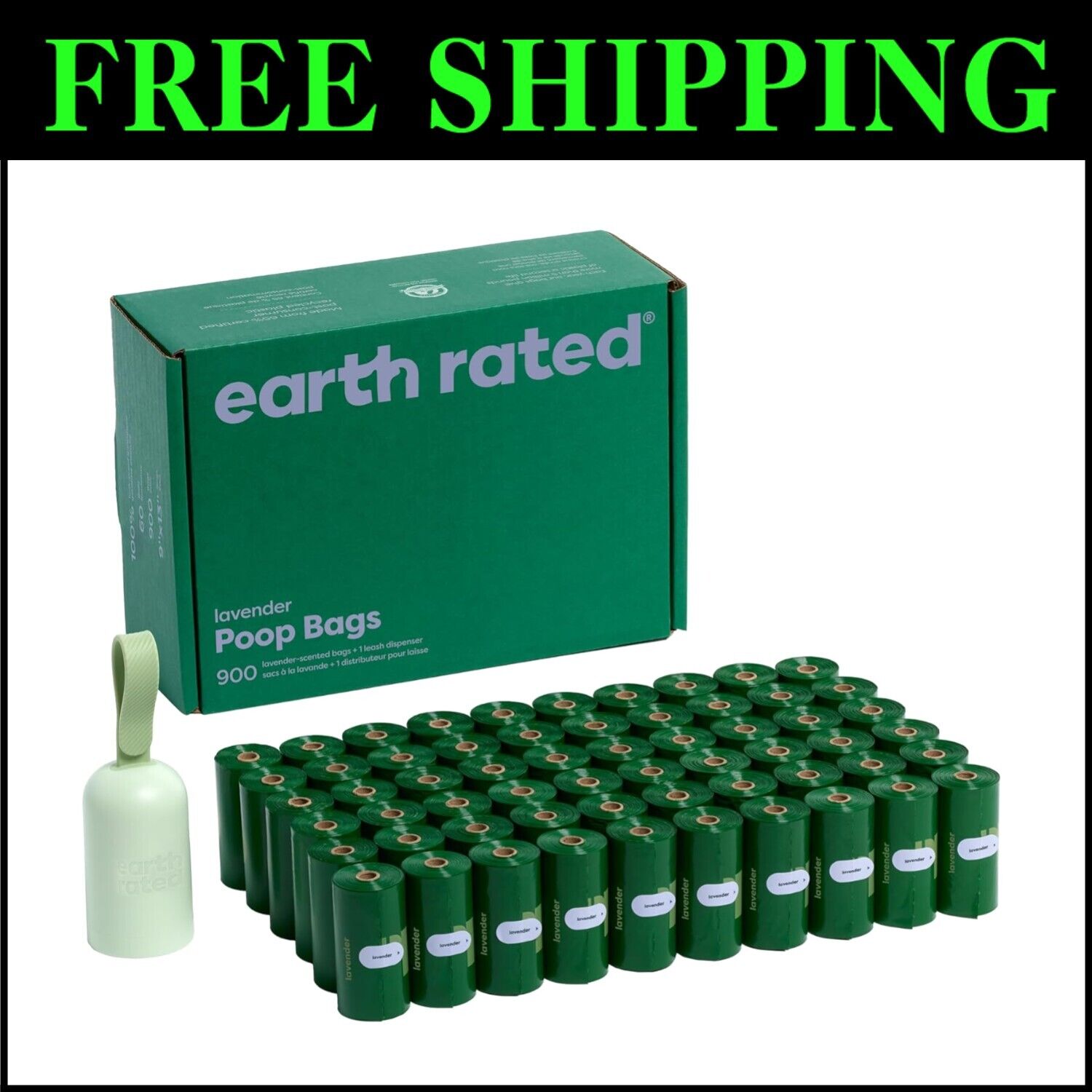 Durable Dog Poop Bag Dispenser with 900 Lavender Bags - Essential for Walks