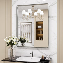Load image into Gallery viewer, Elegant 28" x 36" Brushed Nickel Bathroom Mirror - Anti-Rust &amp; Distortion-Free