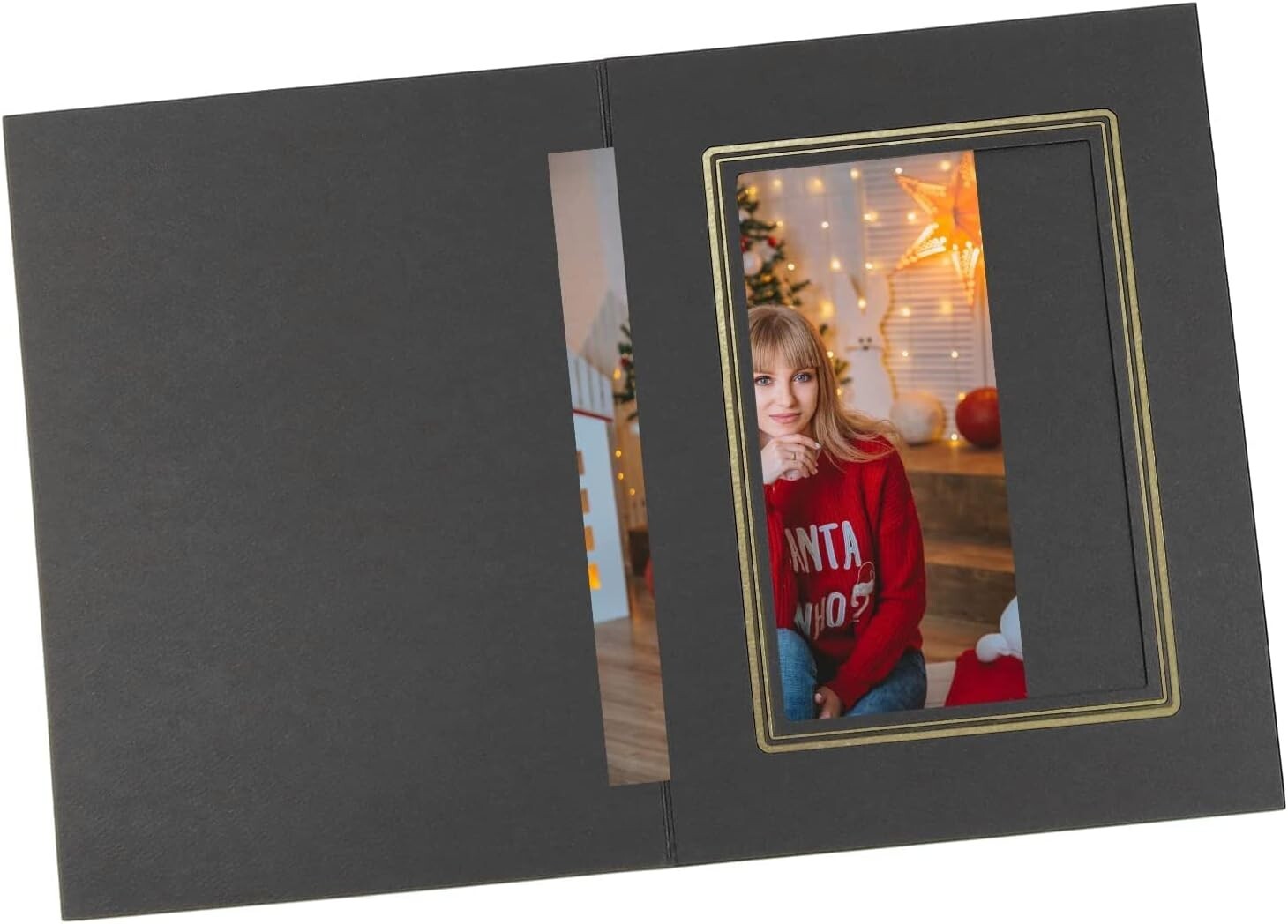 Versatile Black 4x6 Photo Folders with Gold Lining - 100 Pack for Celebrations