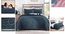 Load image into Gallery viewer, Geometric California King Quilt Set - Lightweight and Machine Washable Bed Cover