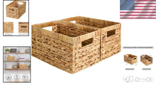 Load image into Gallery viewer, Stylish Hyacinth Baskets with Built-In Handles - 2 Pack Medium Storage Solution