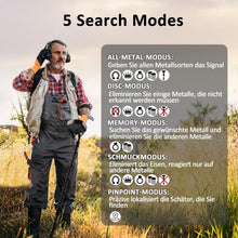 Load image into Gallery viewer, Professional Waterproof Metal Detector for Adults - 5 Modes &amp; LCD Display