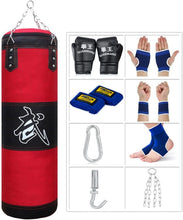 Load image into Gallery viewer, Lightweight 3.3ft Hanging Punching Bag with Gloves – Perfect for Martial Arts